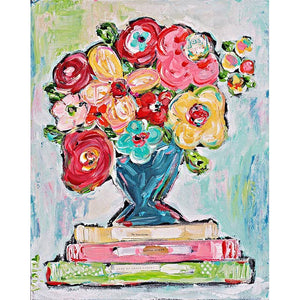 Tricia Robinson Art - Flowers and Books Print: 8"x10"