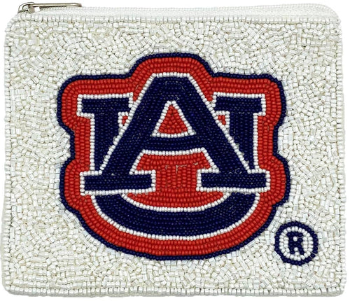 Pizzazz, Inc. - AU WHITE BEADED COIN POUCH
