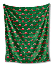 The Royal Standard - Bow Garland Throw   Green/Pink   50x60