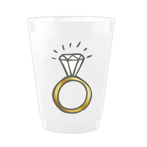 Slant Collections by Creative Brands - Frost Cups - Ring: BPA-Free Plastic / 4.5" H, 3.5 dia, 16 oz, 8 count/package