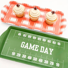 Sprinkles & Confetti Party Supplies - Orange Plaid Gingham Melamine Serving Tray – Perfect for Parties & Snacks