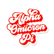 Over The Moon Greek - Sorority RETRO Script Decal Sticker: Alpha Gamma Delta