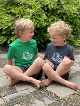 Camping Dog on Green Short Sleeve