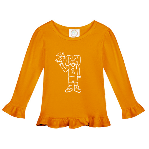 Ruffle Basketball Dog Shirt — bright and durable children's clothes, with love from Tennessee!