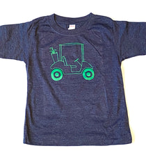 Golf Cart on Heather Navy Short Sleeve