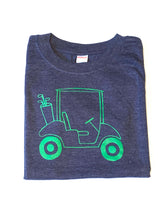 Golf Cart on Heather Navy Short Sleeve