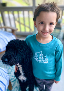 Camping Dog on Slate Long Sleeve