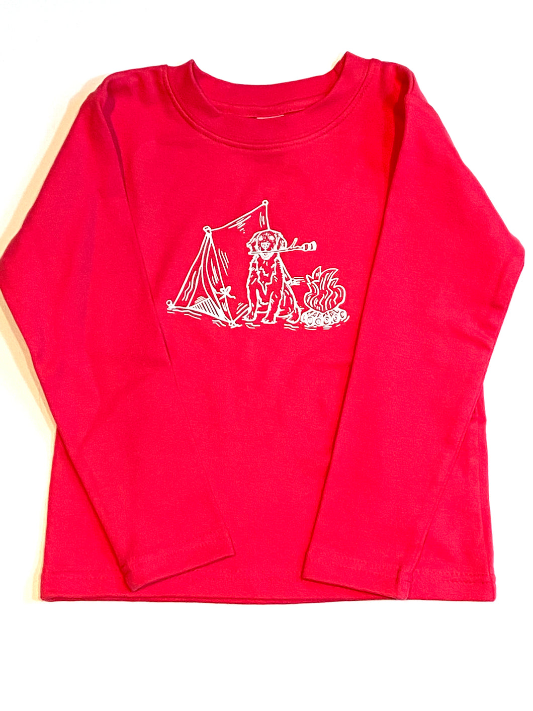 Camping Dog on Fuchsia Long Sleeve