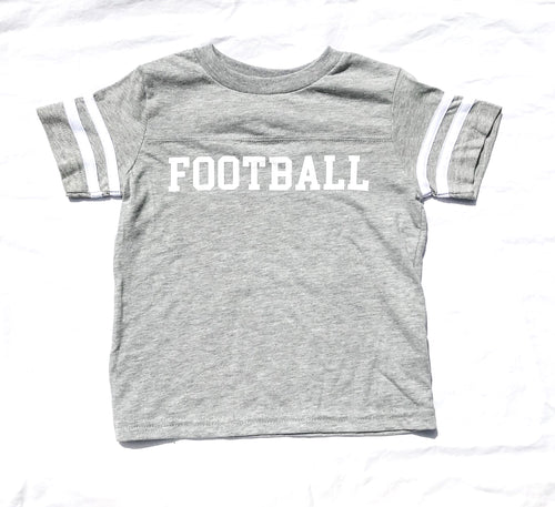 Ringer FOOTBALL in Heather Grey — bright and durable children's clothes, with love from Tennessee!