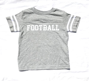 Ringer FOOTBALL in Heather Grey — bright and durable children's clothes, with love from Tennessee!