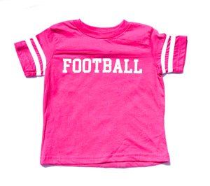 Ringer FOOTBALL in Fuchsia — bright and durable children's clothes, with love from Tennessee!