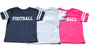 Ringer FOOTBALL in Heather Grey — bright and durable children's clothes, with love from Tennessee!