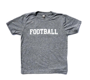 FOOTBALL on Crew Style: Charcoal — bright and durable children's clothes, with love from Tennessee!
