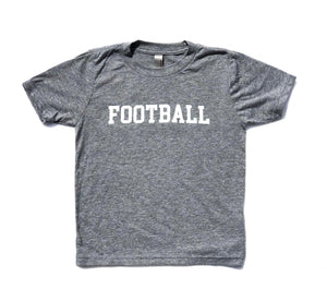 FOOTBALL on Crew Style: Charcoal — bright and durable children's clothes, with love from Tennessee!