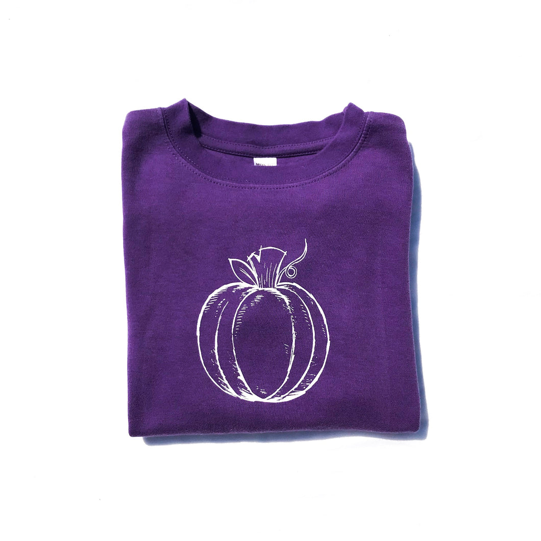 Swirly Pumpkin on Purple — bright and durable children's clothes, with love from Tennessee!