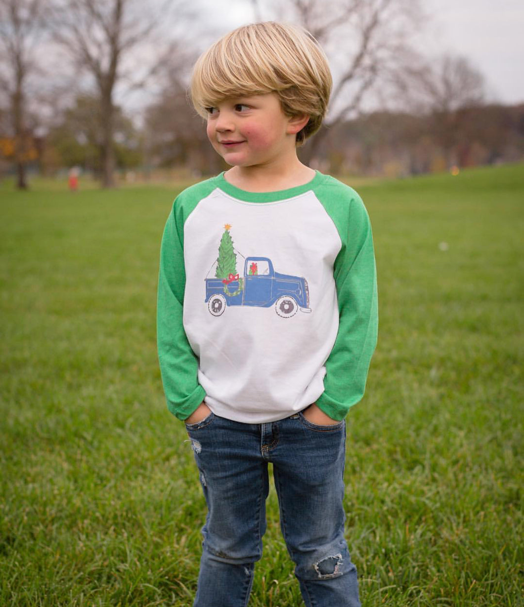 Vintage Christmas Truck — bright and durable children's clothes, with love from Tennessee!