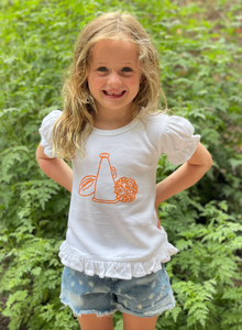 Cheer Gear on White Short Sleeve Ruffle