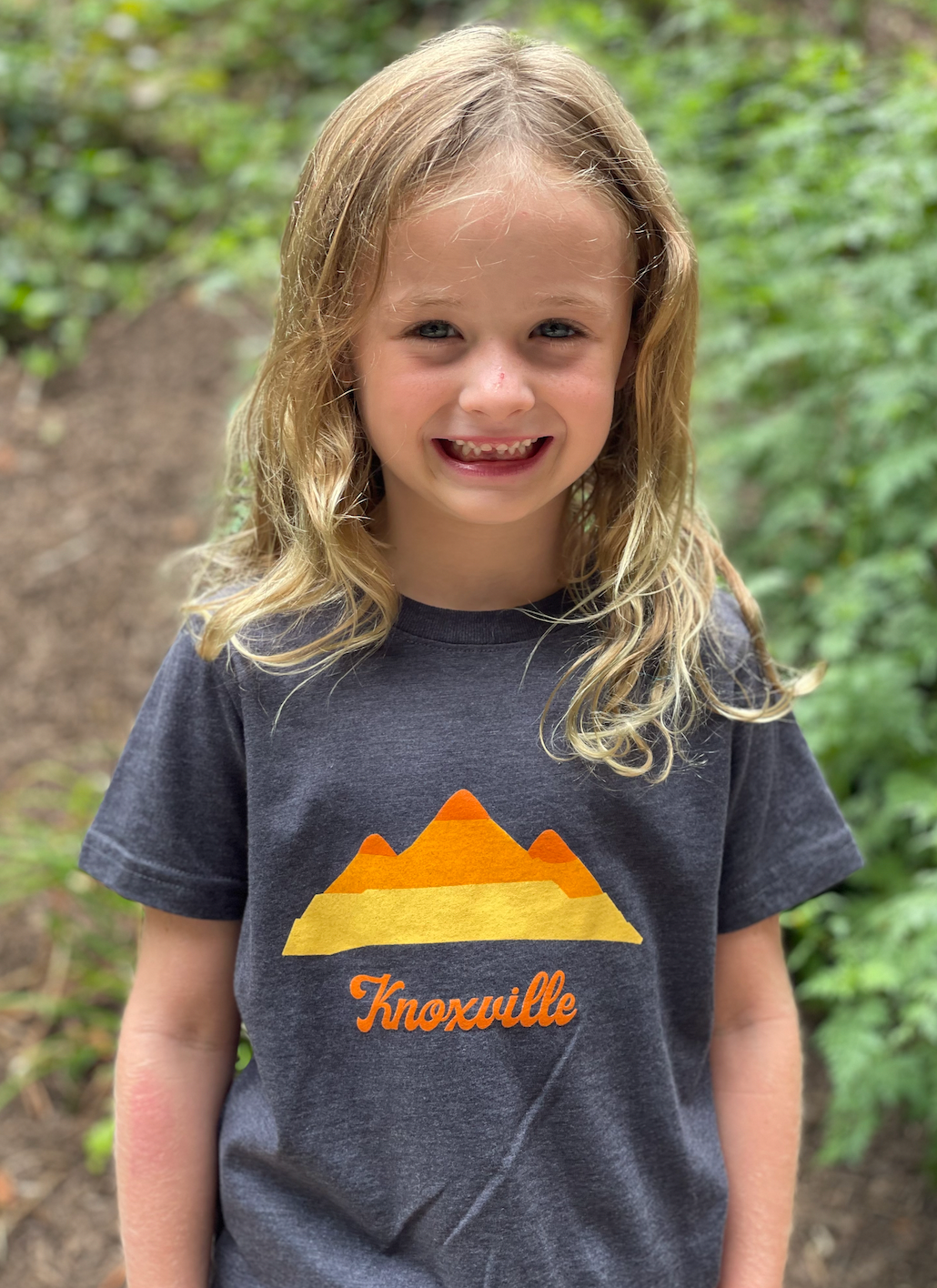 Knoxville Mountains on Navy Short Sleeve - Youth