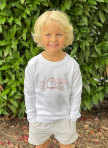 Vintage Pumpkin Truck on White Long Sleeve