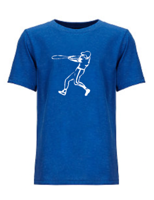 Baseball Player on Royal Blue Short Sleeve