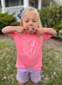 Mermaid on Neon Pink