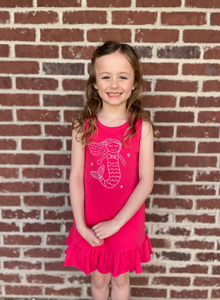 Mermaid Ruffle Dress on Pink
