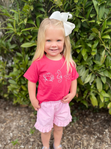 Beach Trio Shirt on Pink Short Sleeve