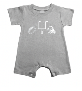 Football Gear on Grey Romper