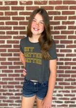 Hey Batter Batter Dark Grey Heather flowy crop top adult
