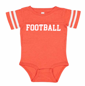 FOOTBALL on Orange Ringer Onesie