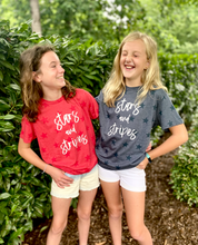 Stars and Stripes on Red Stars Short Sleeve