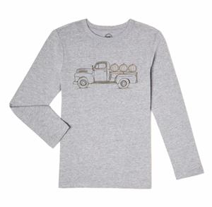 Vintage Pumpkin Truck on Grey Long Sleeve