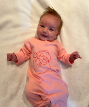 Santa on Pink Long Sleeve Romper