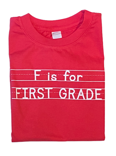 F is for First Grade on Fuchsia