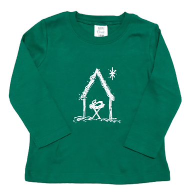 Nativity Long Sleeve Shirt on Hunter Green