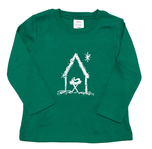 Nativity Long Sleeve Shirt on Hunter Green