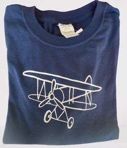 Airplane on Navy Long Sleeve