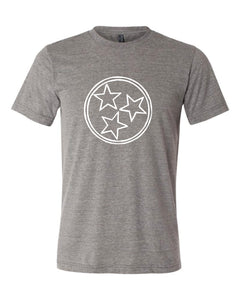 Tri Star on Grey Short Sleeve Youth1