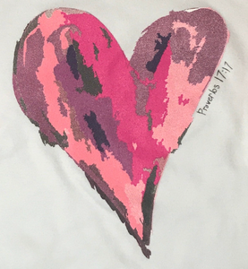 Watercolor Heart on White Ruffle