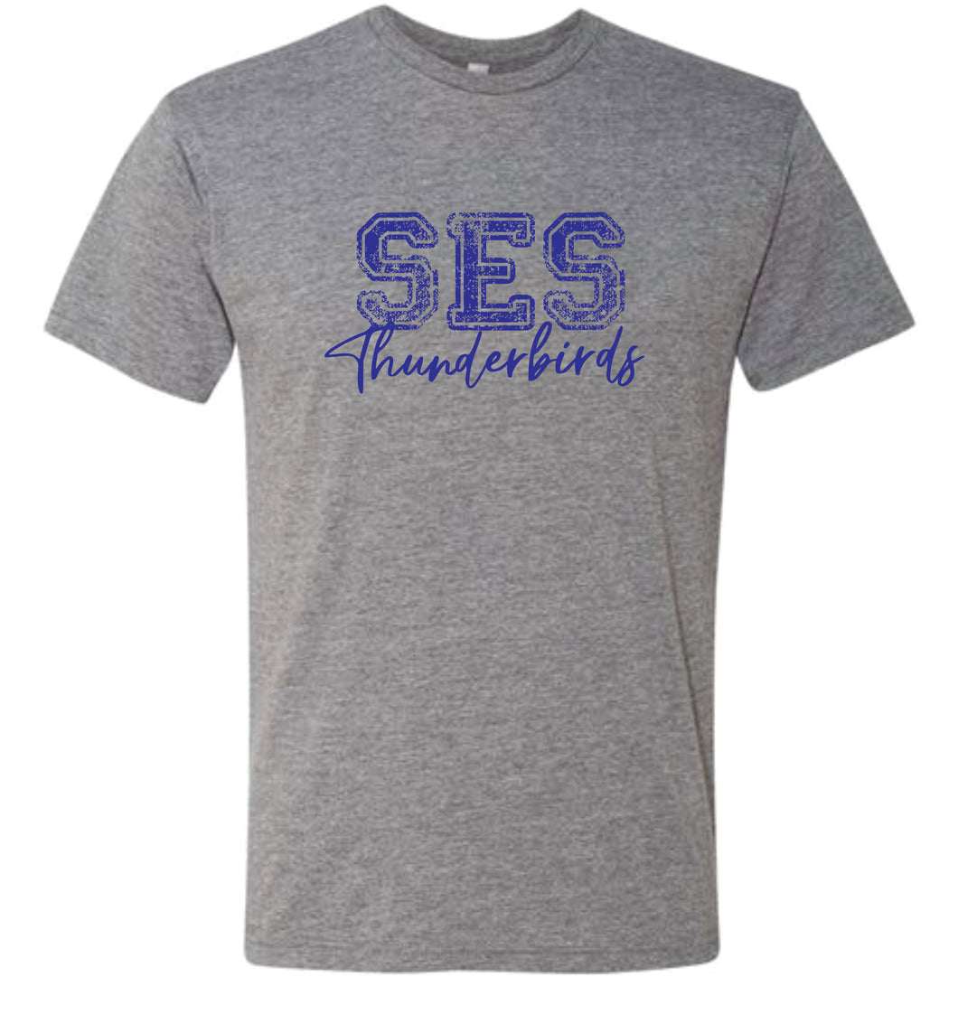 Sequoyah SES Thunderbirds on grey short sleeve shirt