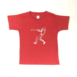 Red Baseball Player — bright and durable children's clothes, with love from Tennessee!