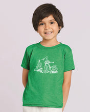 Camping Dog on Green Short Sleeve