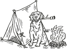 Camping Dog on Fuchsia Short Sleeve