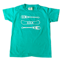 Canoe and Oars on Island Green Short Sleeve