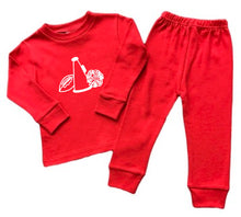 Cheer Girl Pajamas on Red — bright and durable children's clothes, with love from Tennessee!