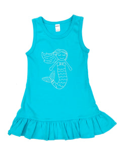 Ruffle Dress Turquoise Mermaid — bright and durable children's clothes, with love from Tennessee!
