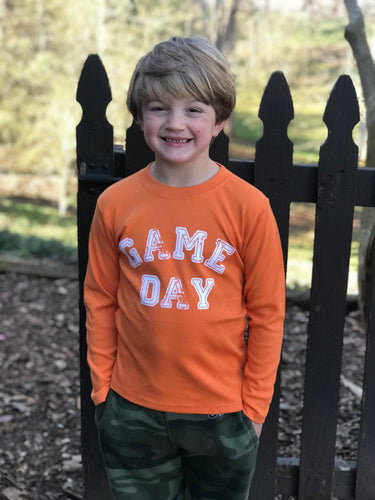 Game Day on Orange Long Sleeve - Youth