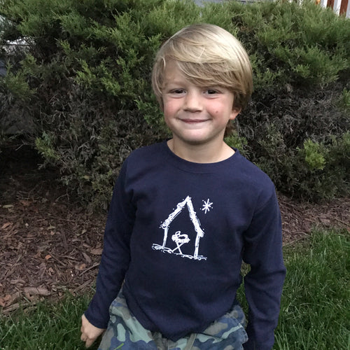 Nativity Long Sleeve Shirt on Navy