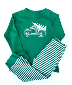 Christmas Truck 2 Piece Set- Green