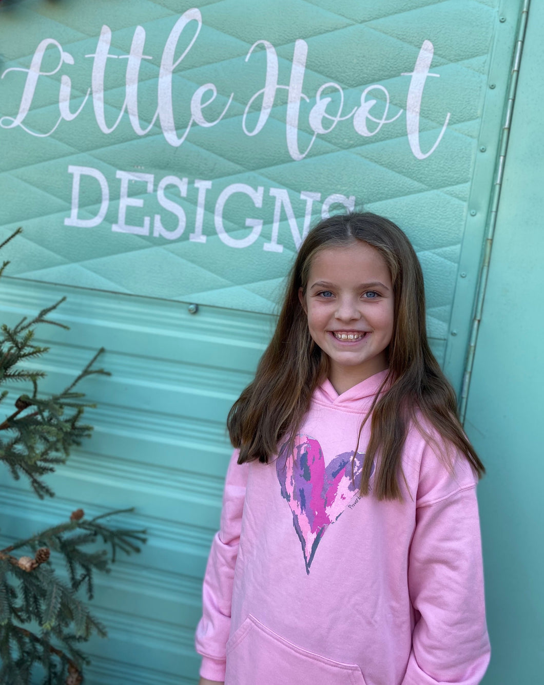 Watercolor Heart on Pink Hoodie